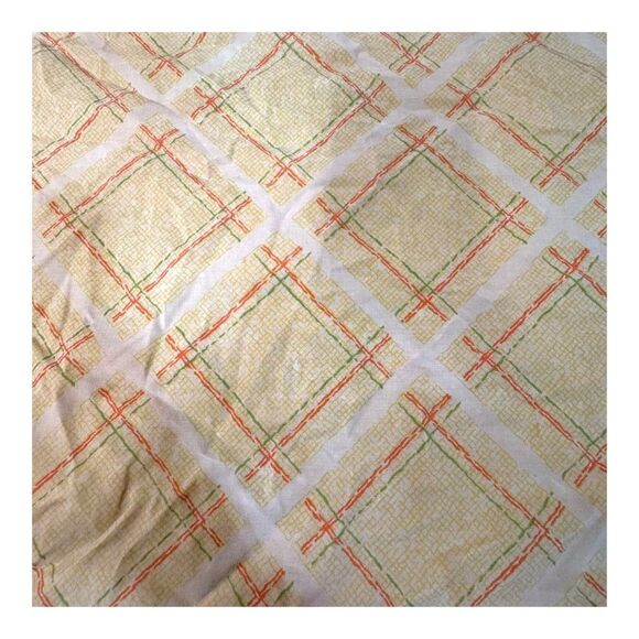 Vintage Yellow & Orange Plaid Pillowcase Standard Boho Kitsch Cottagecore Retro - Picture 2 of 6